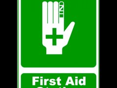 Sign first aid station